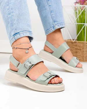 Incaltaminte Dama - Sandale dama piele naturala barilla cu inchidere triplu scai T-8060-2