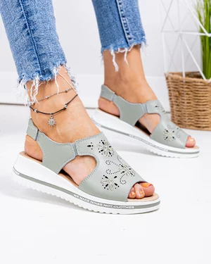 Sandale dama piele naturala barilla cu model floral JY3010