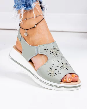 Sandale Dama - Sandale dama piele naturala barilla cu model floral JY3010