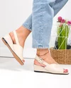 Sandale dama piele naturala bej cu inchidere catarama si talpa tip platforma XT24065 4