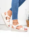 Sandale dama piele naturala bej cu inchidere scai JY5800 3
