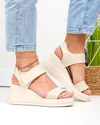 Sandale dama piele naturala bej cu inchidere scai T6024 1