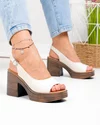 Sandale dama piele naturala bej cu platforma si toc gros JY3693 1