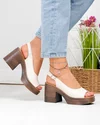 Sandale dama piele naturala bej cu platforma si toc gros JY3693 5