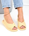 Sandale dama piele naturala galbene cu talpa flexibila T6028 2