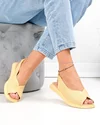 Sandale dama piele naturala galbene cu talpa flexibila T6028 5