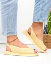 Sandale dama piele naturala galbene cu talpa flexibila T6028 3