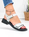 Sandale dama piele naturala gri cu inchidere scai F005-019 4