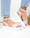 Sandale dama piele naturala gri cu talpa alba PV984 5