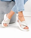 Sandale dama piele naturala intoarsa aurii cu model floral si inchidere catarama T-8006-2 4