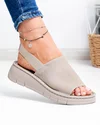 Sandale dama piele naturala intoarsa bej cu talpa flexibila F001-967 5