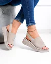 Sandale dama piele naturala intoarsa bej cu talpa flexibila F001-967 4
