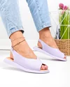 Sandale dama piele naturala mov perforate si talpa joasa flexibila T6028 4
