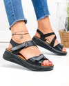 Sandale dama piele naturala negre cu dublu scai JY5800 2
