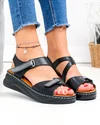 Sandale dama piele naturala negre cu dublu scai JY5800 4