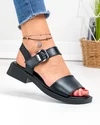 Sandale dama piele naturala negre cu inchidere catarama F005-018 2