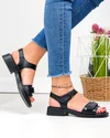 Sandale dama piele naturala negre cu inchidere scai F005-019 3
