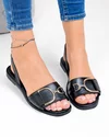 Sandale dama piele naturala negre cu inchidere slip-on si talpa flexibila PV990 1