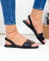 Sandale dama piele naturala negre cu inchidere slip-on si talpa flexibila PV990 5