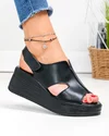 Sandale dama piele naturala negre cu model decupat JY5225 4