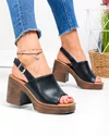 Sandale dama piele naturala negre cu platforma si toc gros JY3690 4