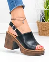 Sandale dama piele naturala negre cu platforma si toc gros JY3690 1