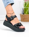Sandale dama piele naturala negre cu talpa groasa si inchidere scai F001-806 5
