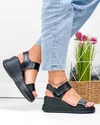 Sandale dama piele naturala negre cu talpa tip platforma T6024 4