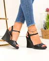 Sandale dama piele naturala negre cu talpa tip platforma XT24079 5