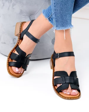 Sandale dama piele naturala negre PV993
