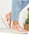 Sandale dama piele naturala rose cu inchidere catarama si talpa tip platforma PV977-1 3