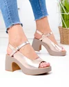 Sandale dama piele naturala rose cu platforma si toc gros PV992 3