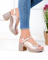 Sandale dama piele naturala rose cu platforma si toc gros PV992 4