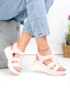 Sandale dama piele naturala roz cu inchidere scai F001-805 1