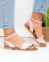 Sandale dama piele naturala roz cu talpa flexibila PV983 2