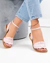 Sandale dama piele naturala roz cu talpa flexibila PV983 5