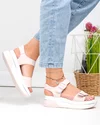 Sandale dama piele naturala roz cu talpa groasa F001-806 5