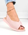Sandale dama piele naturala roz perforate cu talpa flexibila T6028 1