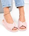 Sandale dama piele naturala roz perforate cu talpa flexibila T6028 1