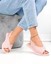 Sandale dama piele naturala roz perforate cu talpa flexibila T6028 3