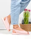 Sandale dama piele naturala roz perforate cu talpa flexibila T6028 4