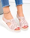Sandale Roz Piele Naturala Cu Broderie Florala JY3010 3