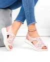 Sandale Roz Piele Naturala Cu Broderie Florala JY3010 4