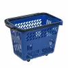 Cos de cumparaturi cu roti si maner 54 litri, Albastru picture - 3