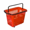 Cos de cumparaturi cu roti si maner 54 litri, Rosu picture - 2