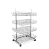 Raft market cromat cu 8 cosuri – Stand de prezentare pe roti, 70 cm picture - 1