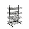 Raft market negru cu 8 cosuri – Stand de prezentare pe roti, 70 cm picture - 1