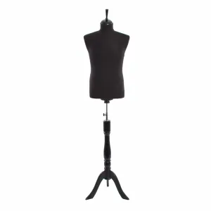 Bust barbat cu picior trepied din lemn negru