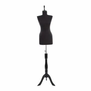 Bust dama cu picior trepied din lemn negru