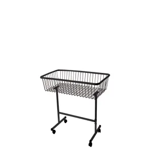 Cos de expunere metalic cu roti, negru 80/50 cm